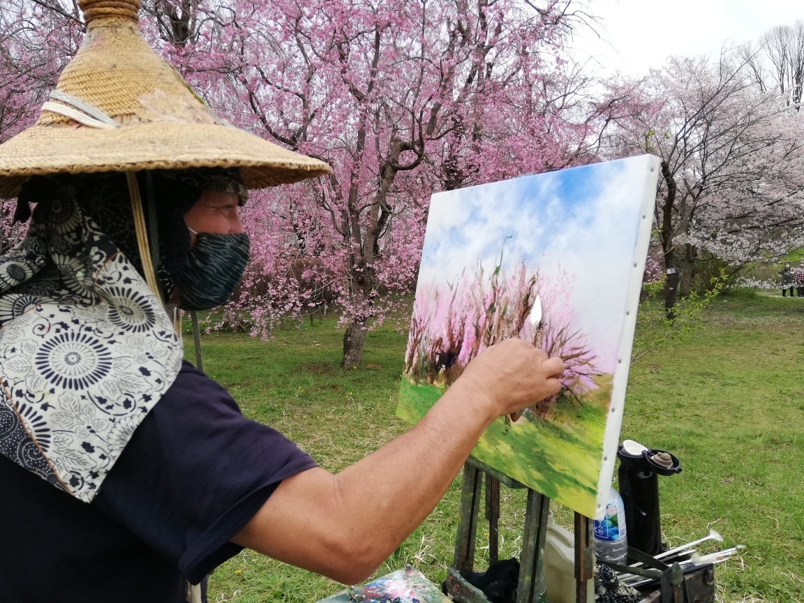 桜の洪水のなかに木村新さんの姿が 呆け天残日録